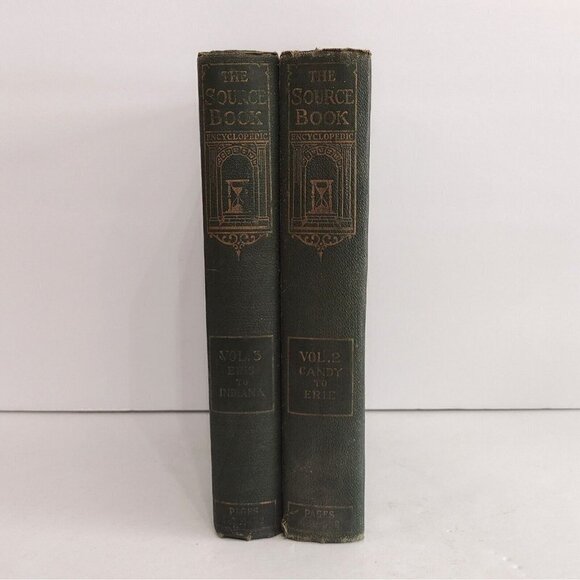 Antique The Source Book Encyclopedia 1924 Vol 2 & 3 Perpetual Encyclopedia Corp - Picture 1 of 13